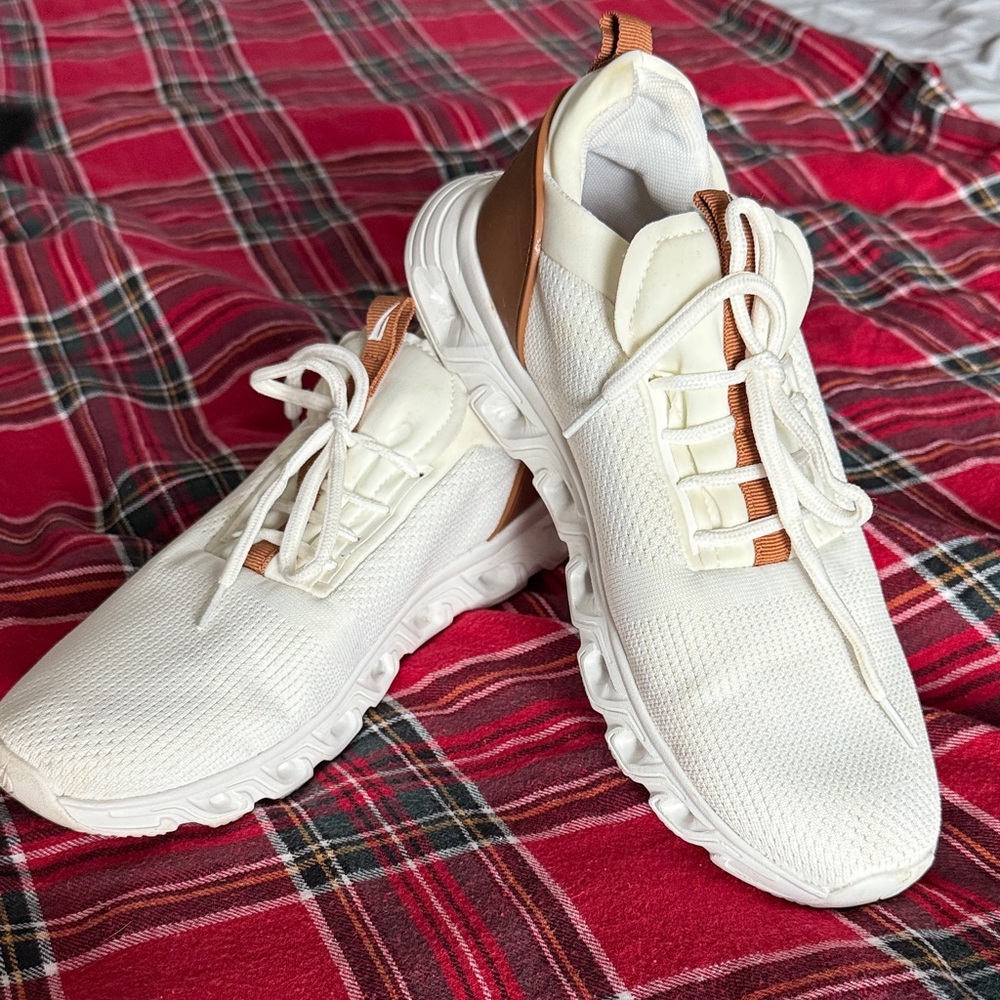 Nautica White and Brown Athletic Shoes, women’s size 10